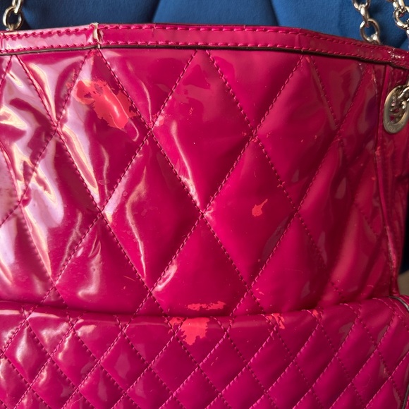 Rare 2005 Coach Poppy Liquid Gloss Quilted Patent Leather Bag -Fuchsia - Vintage - Picture 10 of 11